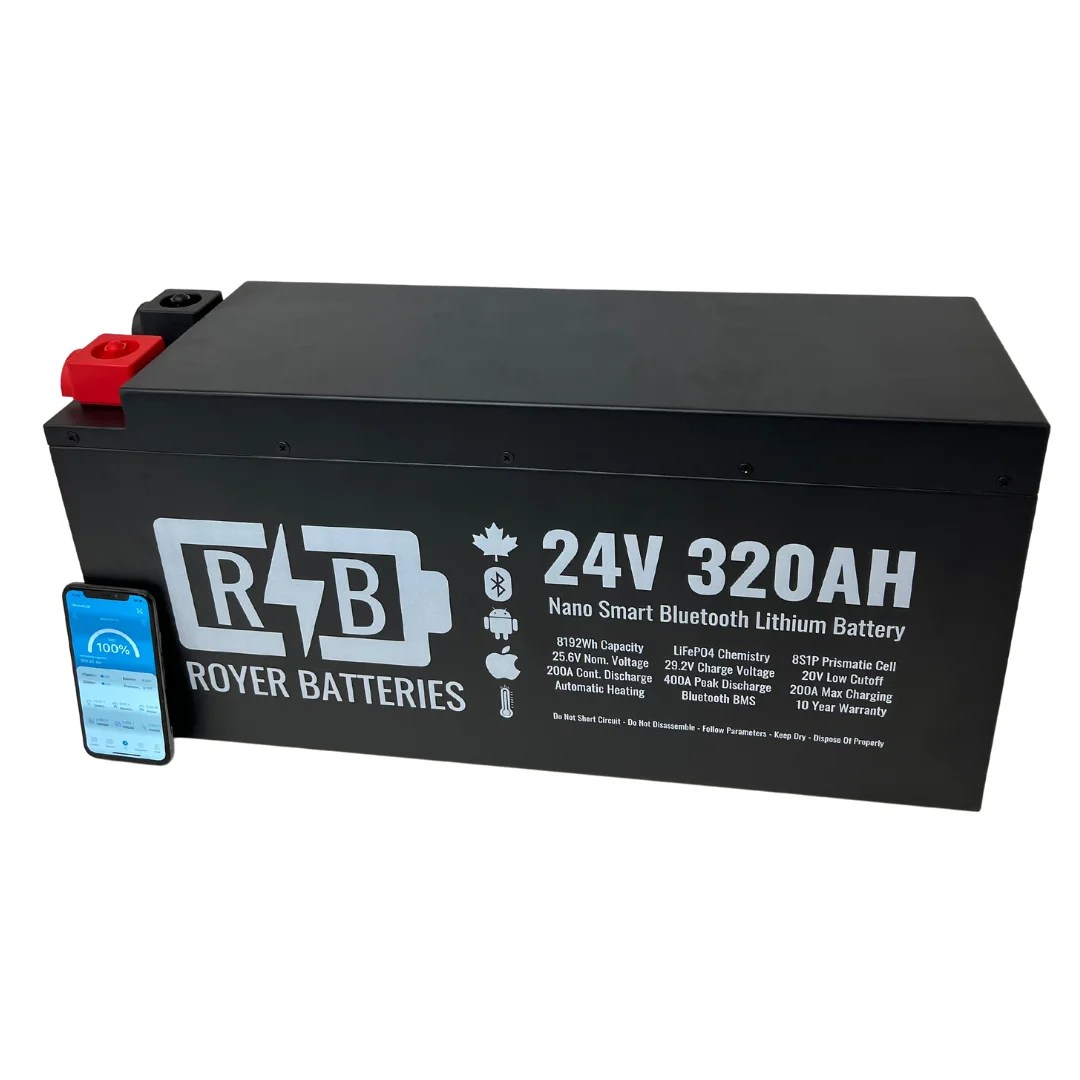 24V 320Ah LiFePo4 Smart Lithium Battery with Bluetooth and Heating