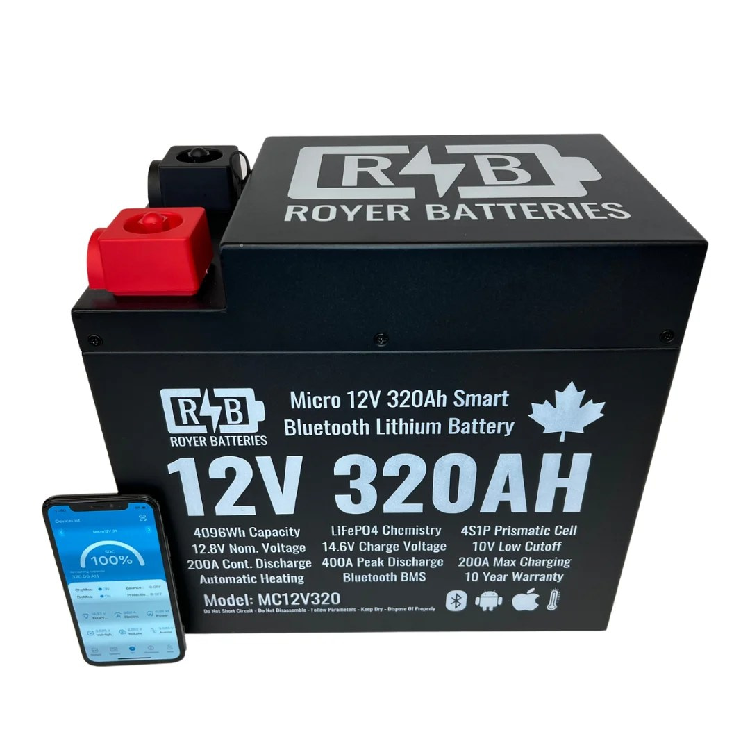 Micro 12V 320Ah Smart Heated LiFePO4 Battery (4.1kWh)